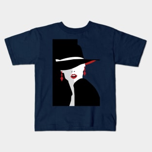 Coffeemania Girl in a hat Kids T-Shirt